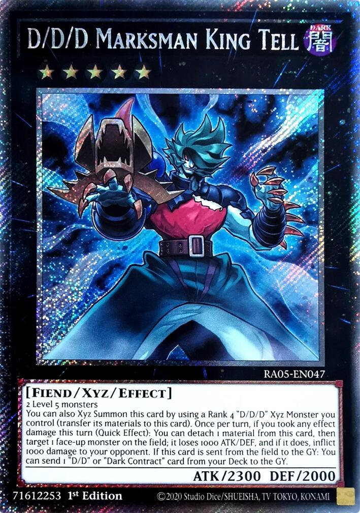 D/D/D Marksman King Tell (Platinum Secret Rare) [RA05-EN047] Platinum Secret Rare | Gear Gaming Fayetteville