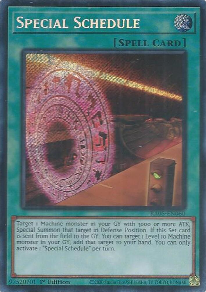 Special Schedule (Secret Rare) [RA05-EN060] Secret Rare | Gear Gaming Fayetteville