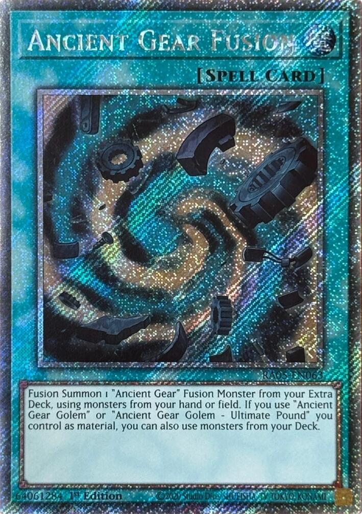 Ancient Gear Fusion (Platinum Secret Rare) [RA05-EN063] Platinum Secret Rare | Gear Gaming Fayetteville