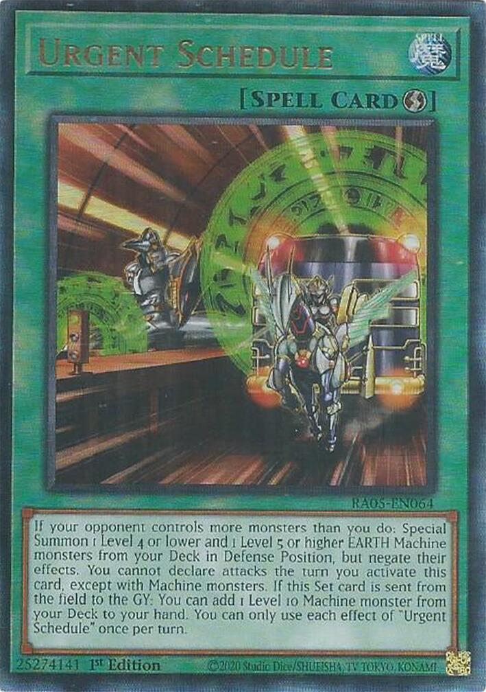 Urgent Schedule (Ultimate Rare) [RA05-EN064] Ultimate Rare | Gear Gaming Fayetteville