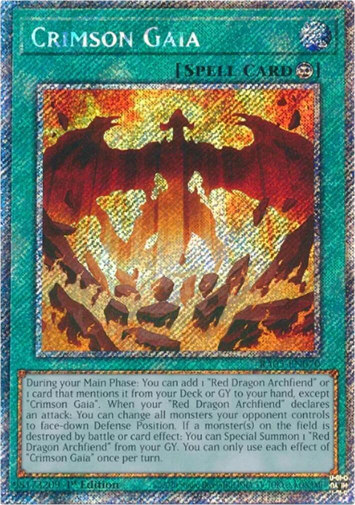 Crimson Gaia (Platinum Secret Rare) [RA05-EN070] Platinum Secret Rare | Gear Gaming Fayetteville
