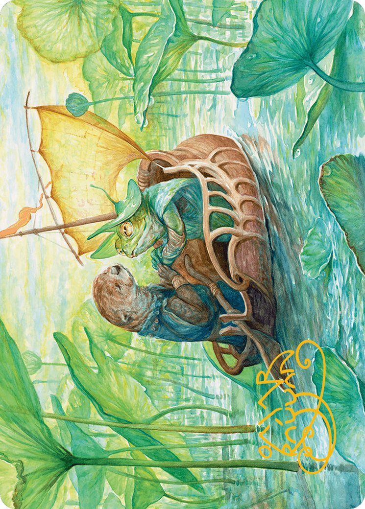 Run Away Together Art Card (Gold-Stamped Signature) [Bloomburrow Art Series] | Gear Gaming Fayetteville