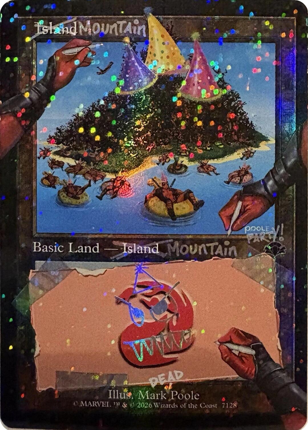Mountain (7128) (Pool Party Foil) [Secret Lair Drop Series] | Gear Gaming Fayetteville
