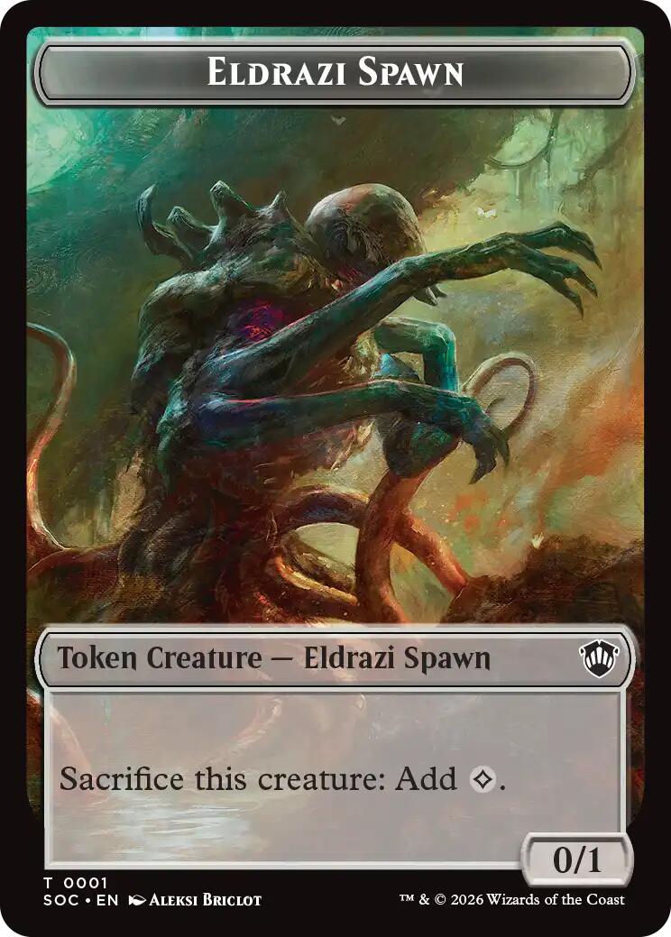 Eldrazi Spawn // Worm Double-Sided Token [Secrets of Strixhaven Commander Tokens] | Gear Gaming Fayetteville