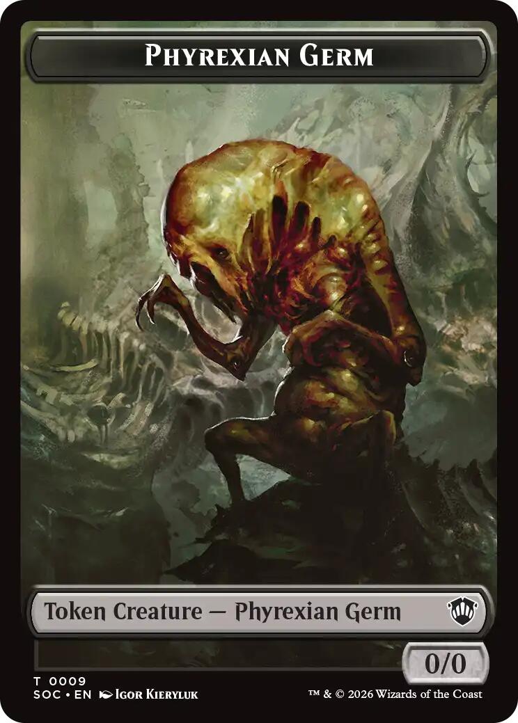 Phyrexian Germ // Treasure Double-Sided Token [Secrets of Strixhaven Commander Tokens] | Gear Gaming Fayetteville