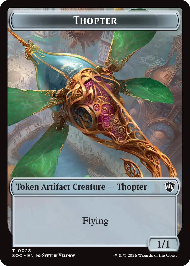Thopter // Fractal (0004) Double-Sided Token [Secrets of Strixhaven Commander Tokens] | Gear Gaming Fayetteville