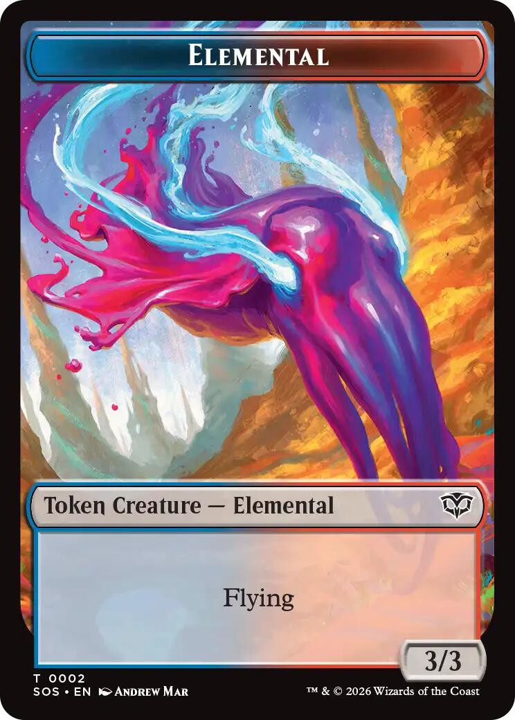 Dragon Illusion // Elemental (0002) Double-Sided Token [Secrets of Strixhaven Commander Tokens] | Gear Gaming Fayetteville