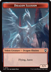 Dragon Illusion // Elemental (0002) Double-Sided Token [Secrets of Strixhaven Commander Tokens] | Gear Gaming Fayetteville