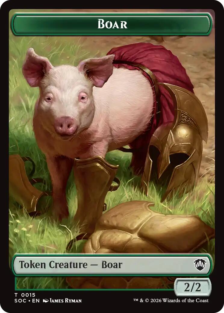Boar // Fractal (0005) Double-Sided Token [Secrets of Strixhaven Commander Tokens] | Gear Gaming Fayetteville