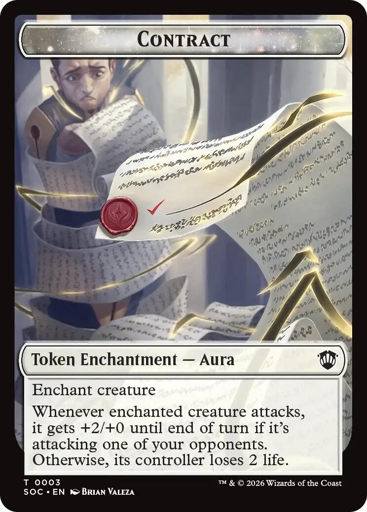 Contract // Pegasus Double-Sided Token [Secrets of Strixhaven Commander Tokens] | Gear Gaming Fayetteville