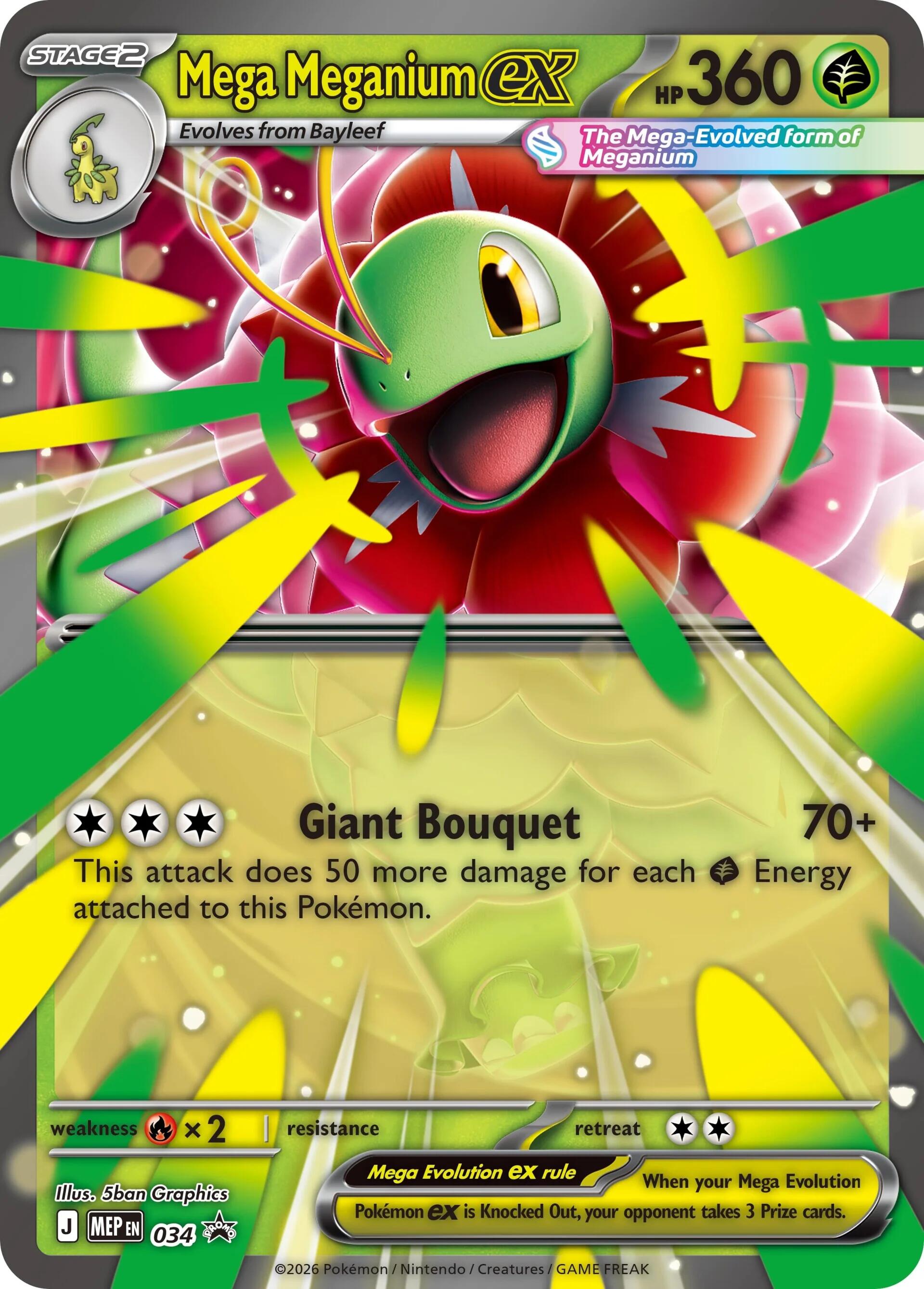 Mega Meganium ex (034) (Jumbo) [Mega Evolution Promo] | Gear Gaming Fayetteville