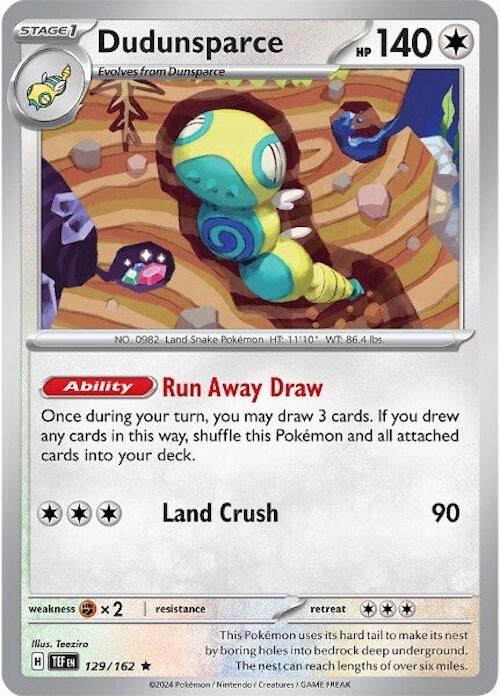 Dudunsparce (129/162) (Non-Holo) (Deck Exclusive) [Scarlet & Violet: Temporal Forces] | Gear Gaming Fayetteville
