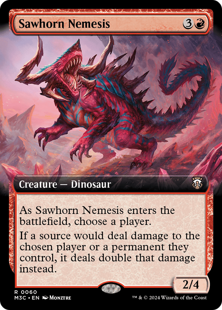 Sawhorn Nemesis (Extended Art) (Ripple Foil) [Modern Horizons 3 Commander] | Gear Gaming Fayetteville