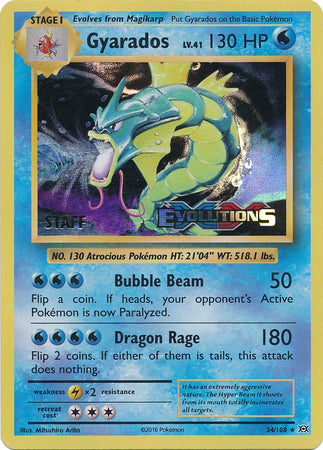 Gyarados (34/108) (XY Evolutions Staff Prerelease) [XY: Black Star Promos] | Gear Gaming Fayetteville