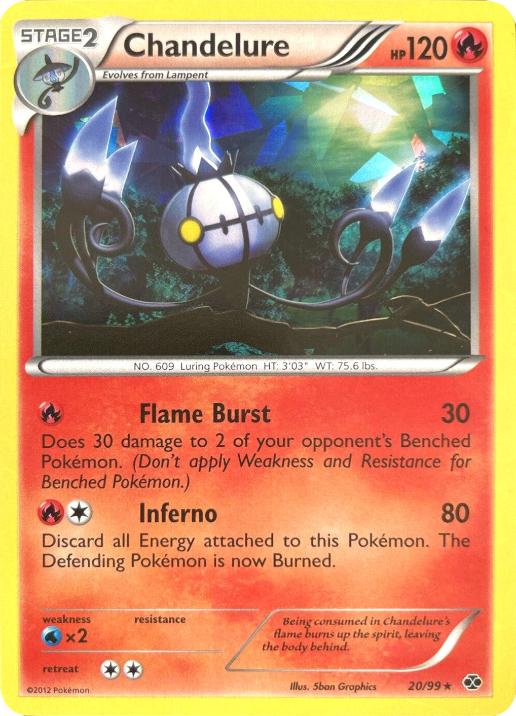 Chandelure (20/99) (Cracked Ice Holo) [Black & White: Next Destinies] | Gear Gaming Fayetteville
