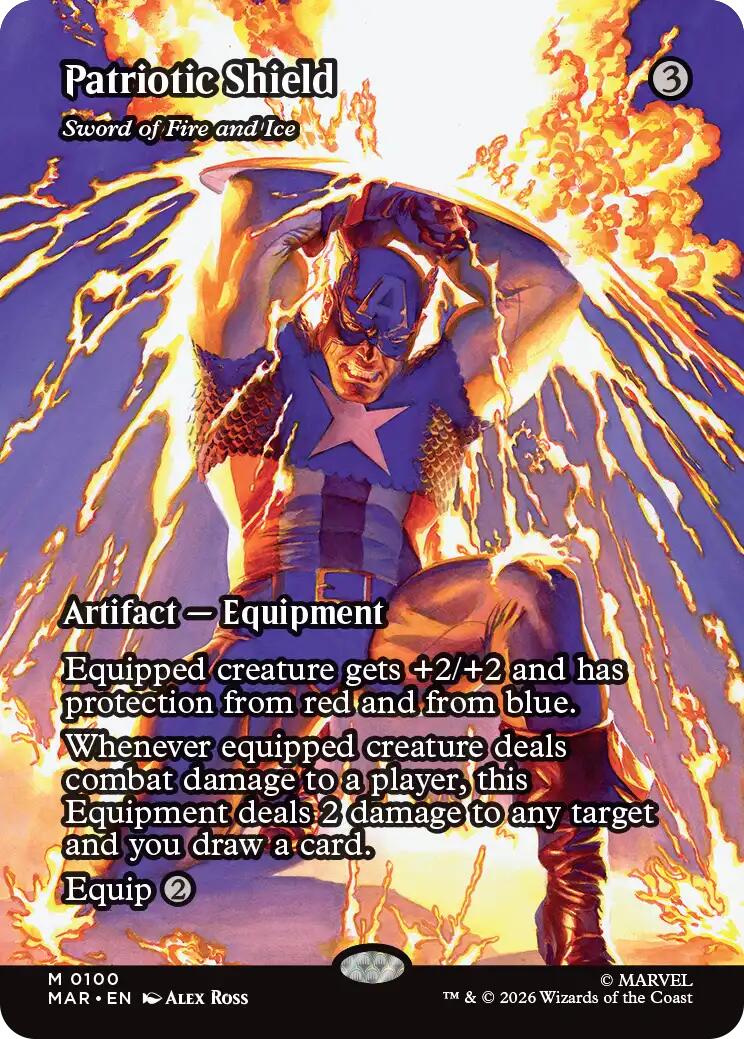 Patriotic Shield - Sword of Fire and Ice (Borderless) [Marvel Universe: Eternal-Legal] | Gear Gaming Fayetteville