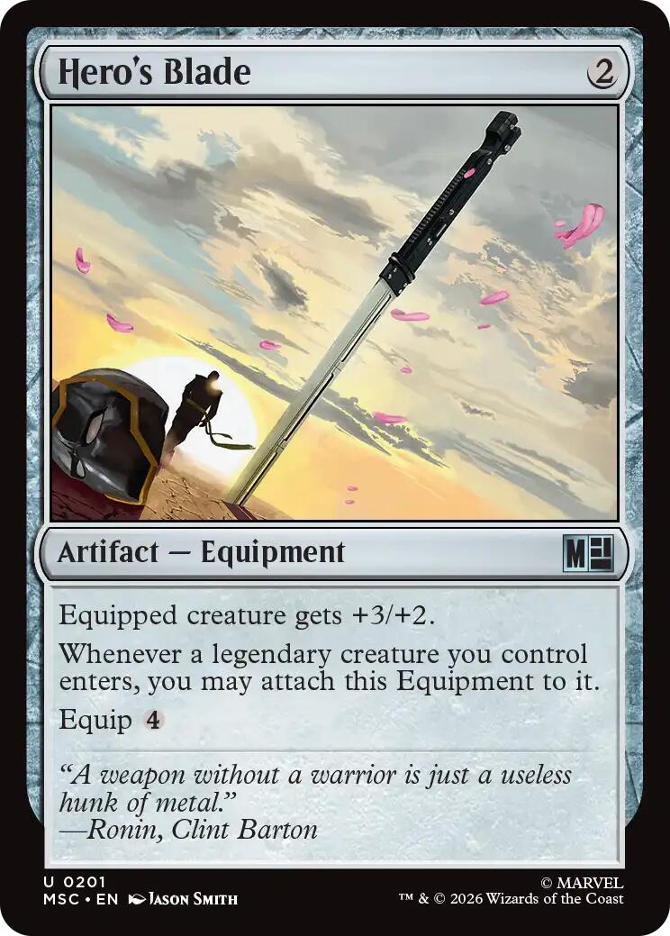 Hero's Blade (Surge Foil) [Marvel Super Heroes Commander] | Gear Gaming Fayetteville
