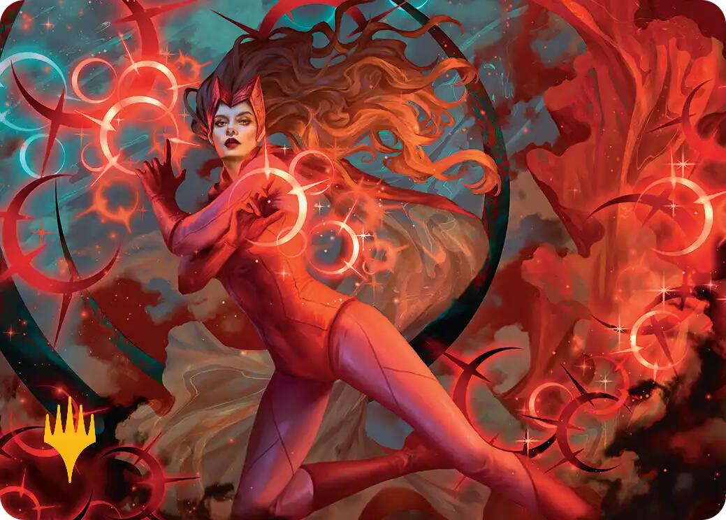 Scarlet Witch, Chaotic Avenger Art Card (Gold-Stamped Planeswalker Symbol) [Marvel Super Heroes Art Series] | Gear Gaming Fayetteville