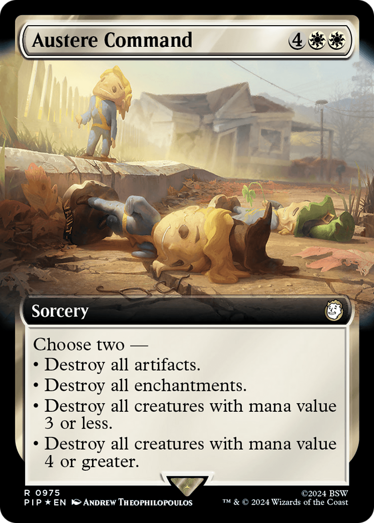 Austere Command (Extended Art) (Surge Foil) [Fallout] | Gear Gaming Fayetteville