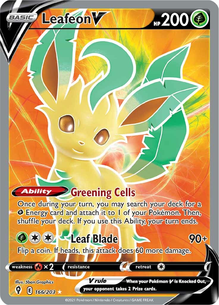 Leafeon V (166/203) [Sword & Shield: Evolving Skies] | Gear Gaming Fayetteville