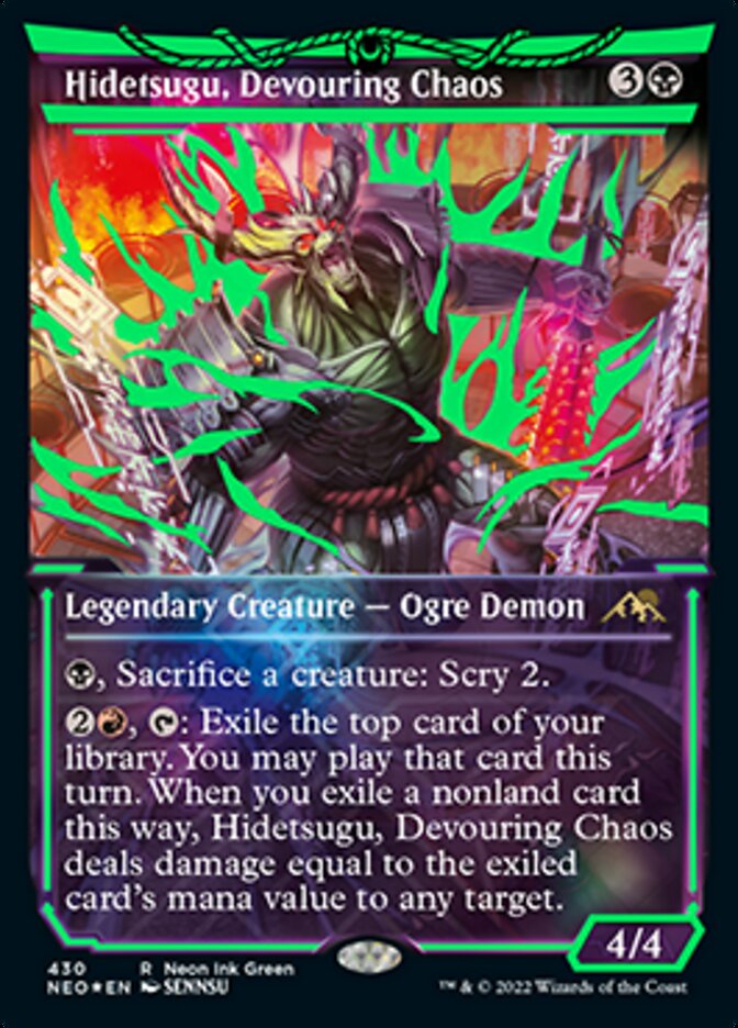 Hidetsugu, Devouring Chaos (Neon Ink Green) [Kamigawa: Neon Dynasty] | Gear Gaming Fayetteville