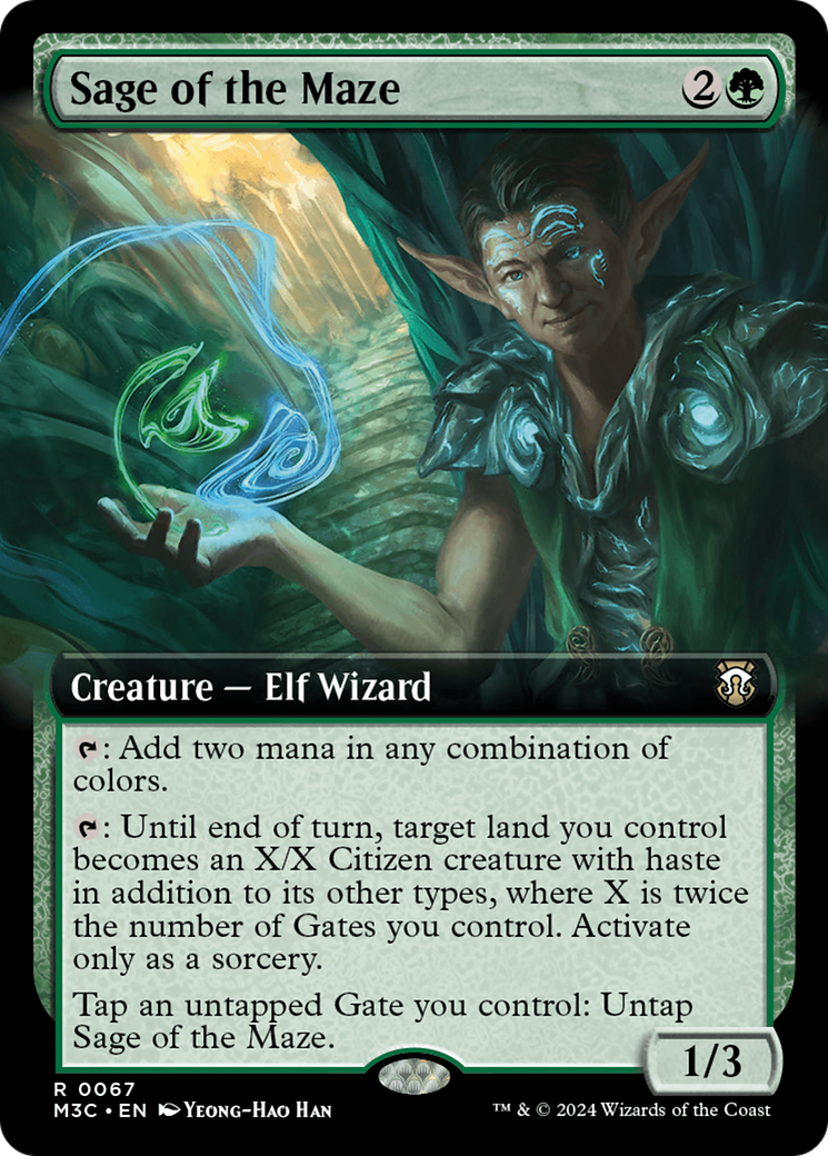 Sage of the Maze (Extended Art) (Ripple Foil) [Modern Horizons 3 Commander] | Gear Gaming Fayetteville