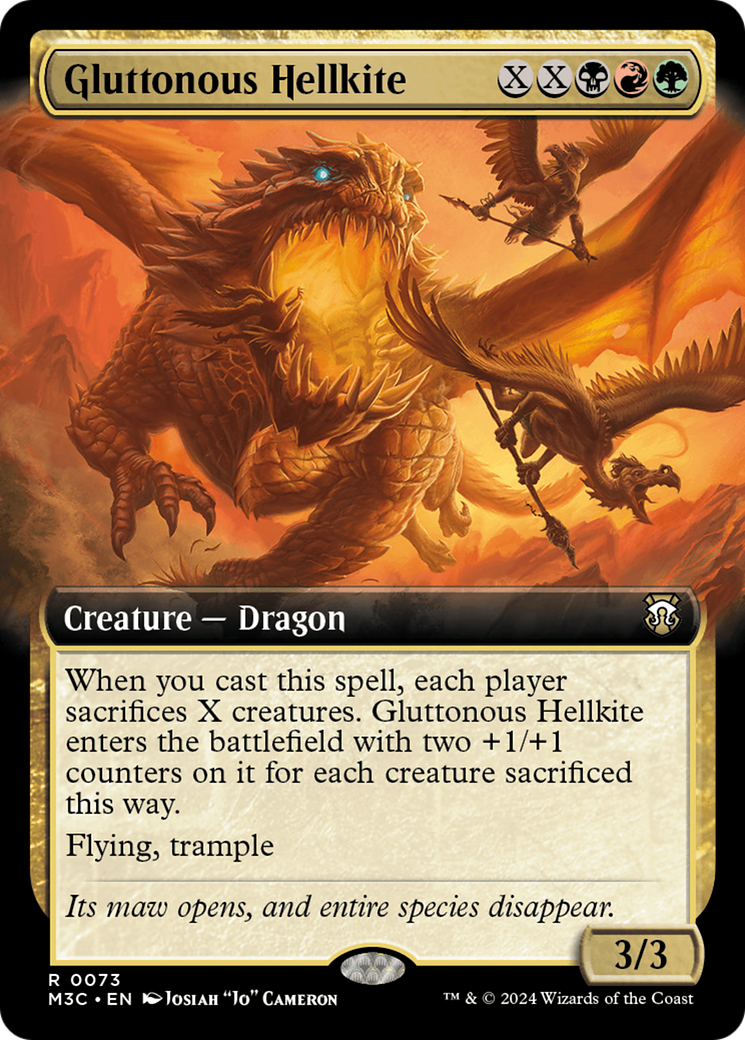 Gluttonous Hellkite (Extended Art) (Ripple Foil) [Modern Horizons 3 Commander] | Gear Gaming Fayetteville