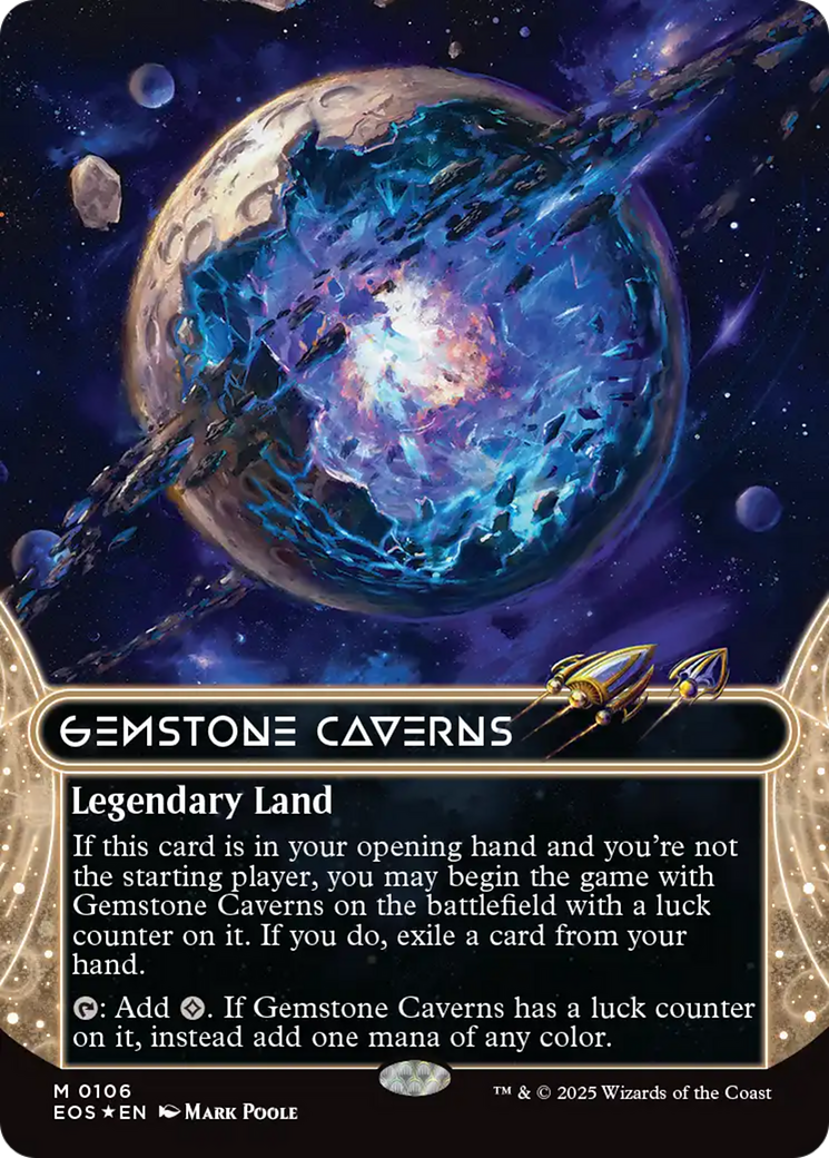 Gemstone Caverns (0106) (Borderless) (Galaxy Foil) [Edge of Eternities: Stellar Sights] | Gear Gaming Fayetteville