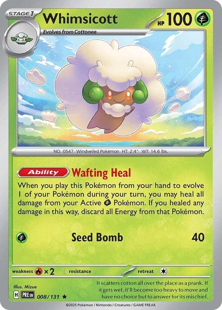 Whimsicott (008/131) [Scarlet & Violet: Prismatic Evolutions] | Gear Gaming Fayetteville