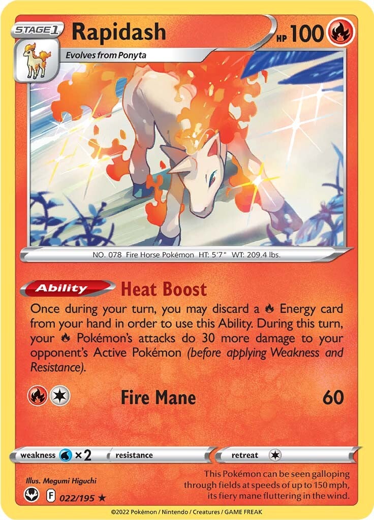 Rapidash (022/195) (Theme Deck Exclusive) [Sword & Shield: Silver Tempest] | Gear Gaming Fayetteville