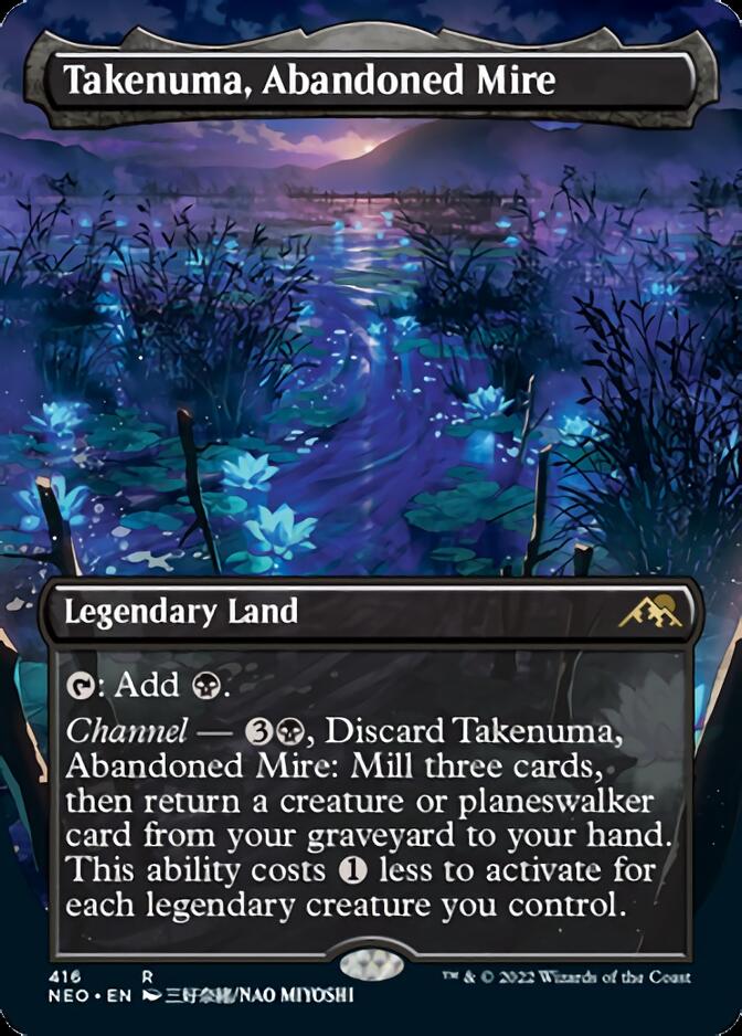 Takenuma, Abandoned Mire (Borderless Alternate Art) [Kamigawa: Neon Dynasty] | Gear Gaming Fayetteville