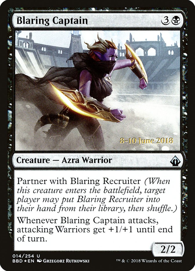 Blaring Captain (Prerelease) [Battlebond Prerelease Promos] | Gear Gaming Fayetteville