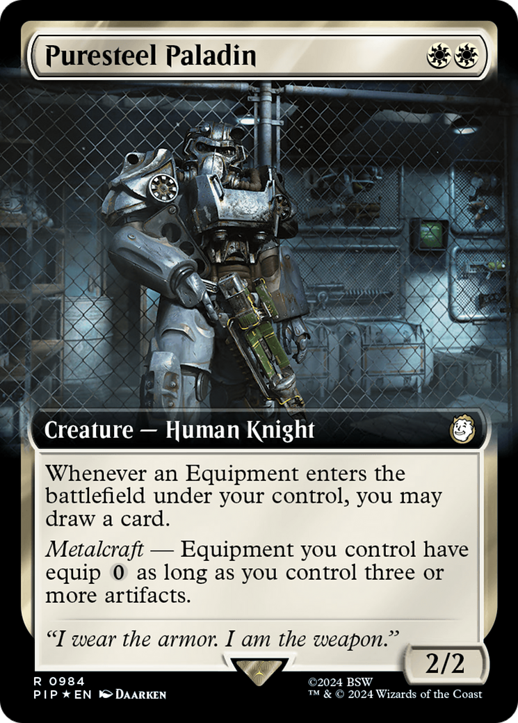 Puresteel Paladin (Extended Art) (Surge Foil) [Fallout] | Gear Gaming Fayetteville