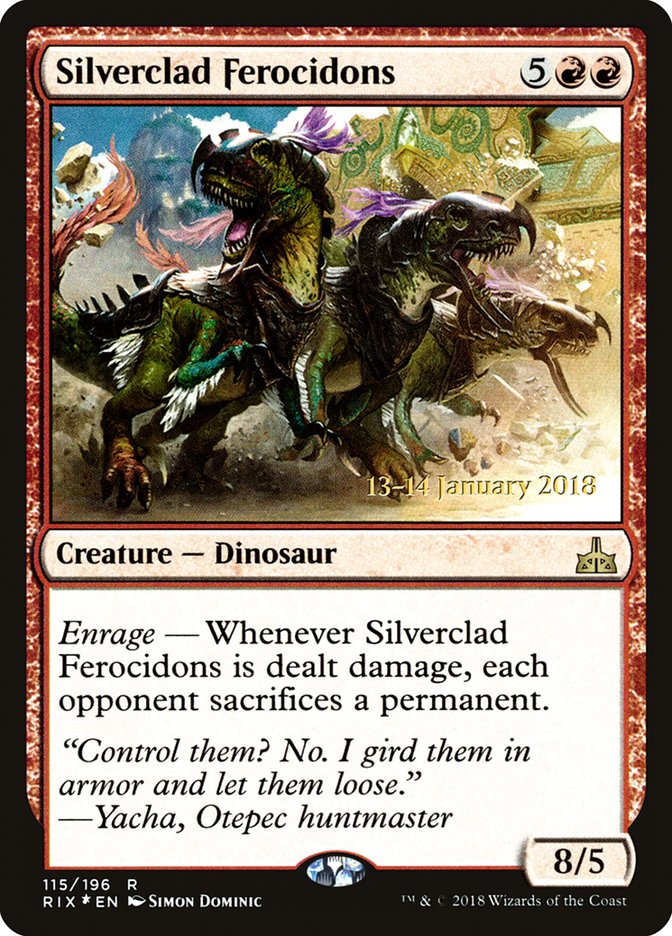 Silverclad Ferocidons [Rivals of Ixalan Prerelease Promos] | Gear Gaming Fayetteville