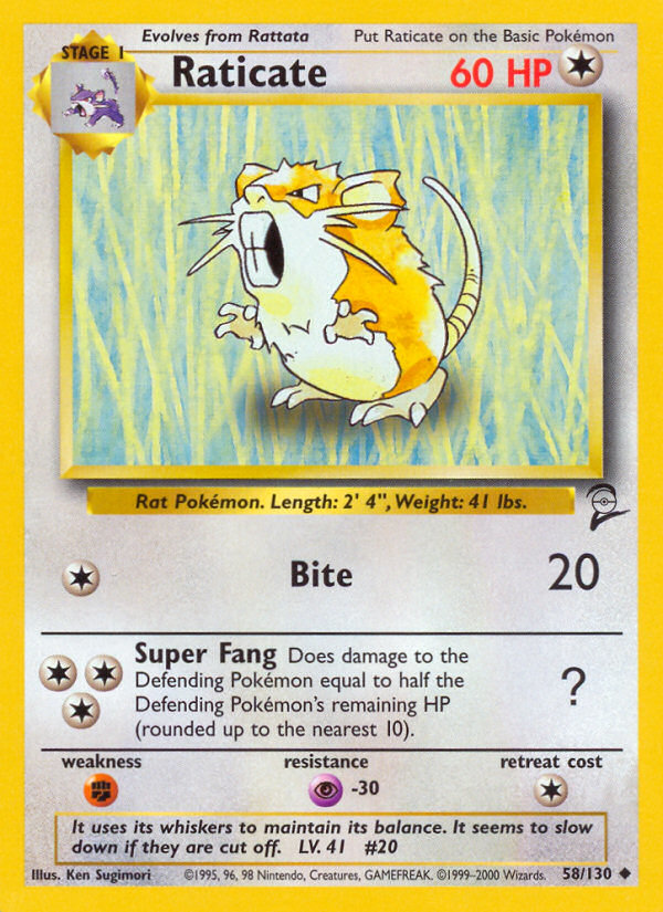 Raticate (58/130) [Base Set 2] | Gear Gaming Fayetteville