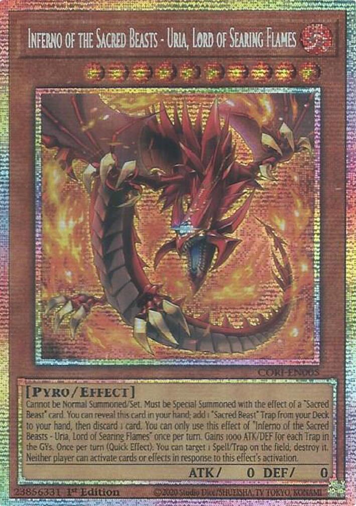 Inferno of the Sacred Beasts - Uria, Lord of Searing Flames (Starlight Rare) [CORI-EN005] Starlight Rare | Gear Gaming Fayetteville