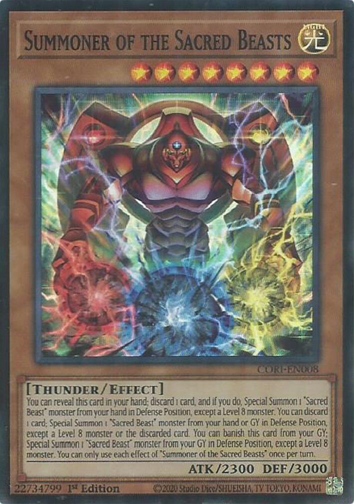 Summoner of the Sacred Beasts [CORI-EN008] Super Rare | Gear Gaming Fayetteville