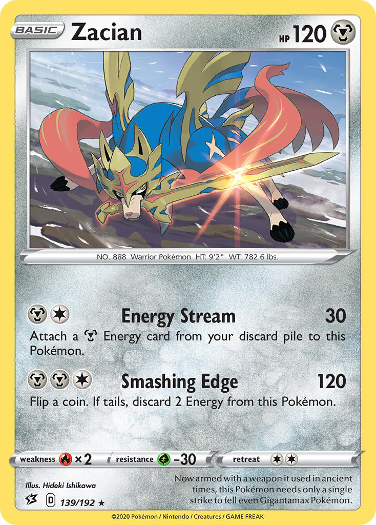 Zacian (139/192) (Cracked Ice Holo) (Theme Deck Exclusives) [Sword & Shield: Rebel Clash] | Gear Gaming Fayetteville