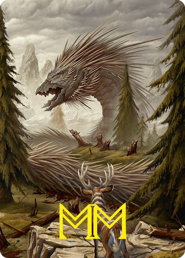 Quilled Greatwurm Art Card (44/54) (Gold-Stamped Signature) [Foundations Art Series] | Gear Gaming Fayetteville