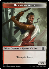 Human Warrior // Plot Double-Sided Token [Outlaws of Thunder Junction: Breaking News Tokens] | Gear Gaming Fayetteville