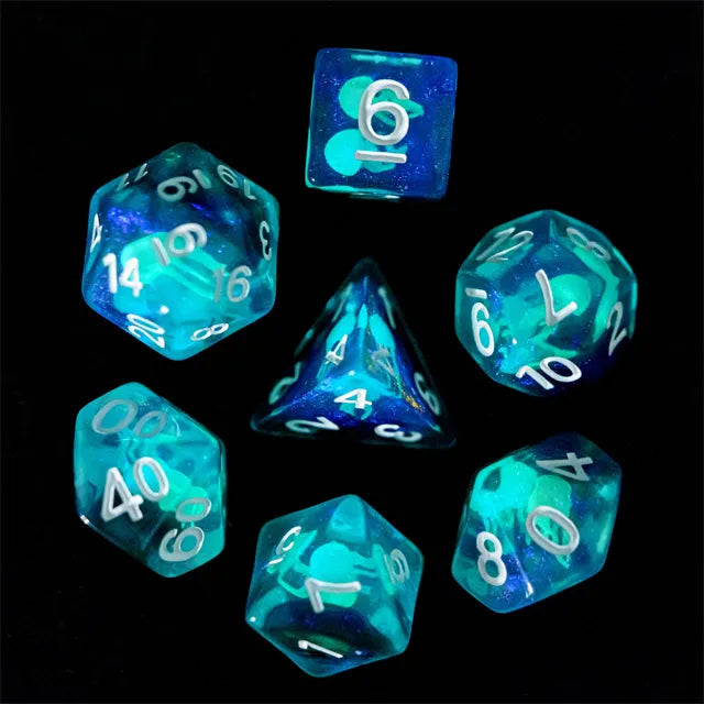 Glowing Jellyfish Inclusion 7pcs Dice Set | Gear Gaming Fayetteville