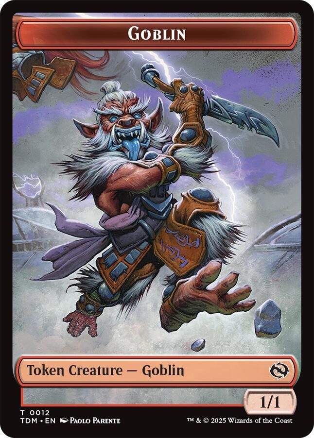 Dog // Goblin Double-Sided Token [Tarkir: Dragonstorm Commander Tokens] | Gear Gaming Fayetteville