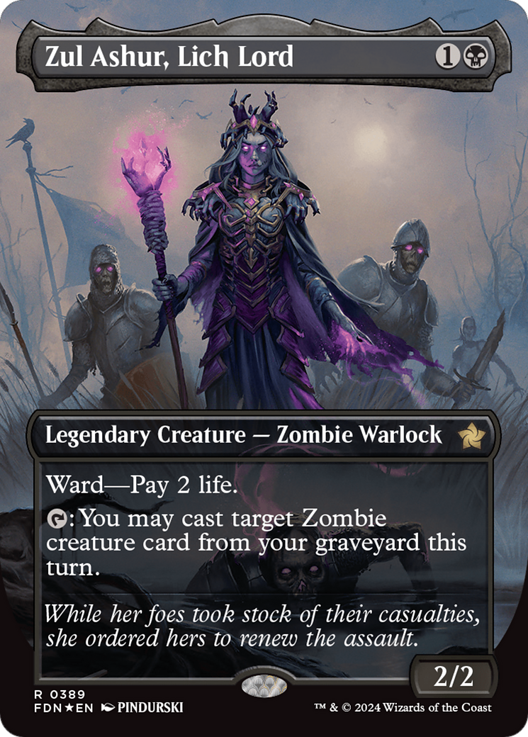 Zul Ashur, Lich Lord (Borderless) (Mana Foil) [Foundations] | Gear Gaming Fayetteville