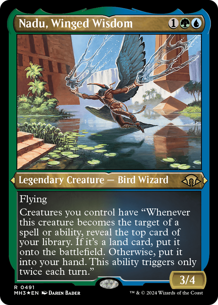 Nadu, Winged Wisdom (Foil Etched) [Modern Horizons 3] | Gear Gaming Fayetteville