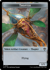 Thopter // Manifest Double-Sided Token [Outlaws of Thunder Junction Commander Tokens] | Gear Gaming Fayetteville