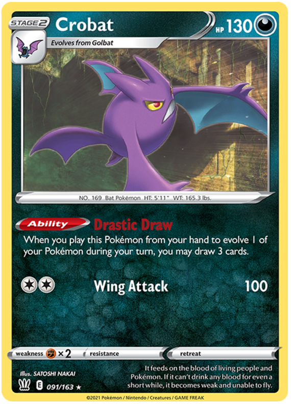 Crobat (091/163) (Theme Deck Exclusive) [Sword & Shield: Battle Styles] | Gear Gaming Fayetteville