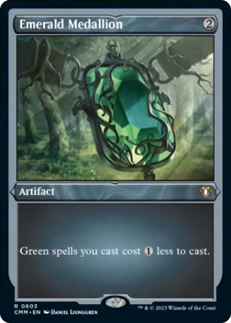 Emerald Medallion (Foil Etched) [Commander Masters] | Gear Gaming Fayetteville