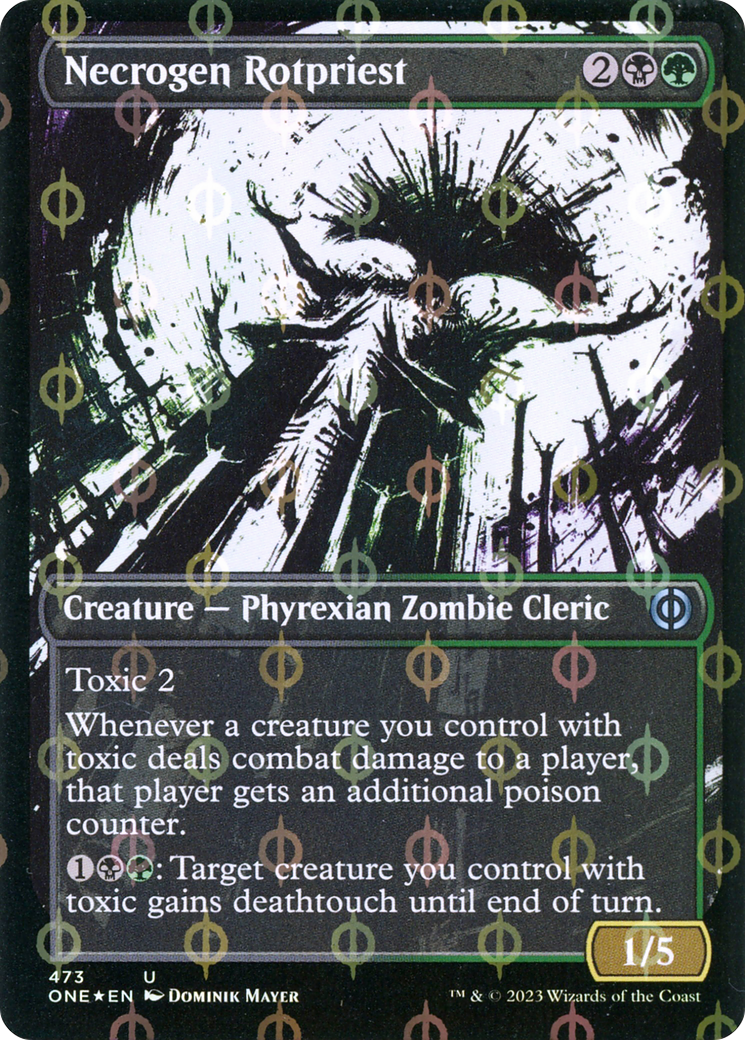 Necrogen Rotpriest (Borderless Ichor Step-and-Compleat Foil) [Phyrexia: All Will Be One] | Gear Gaming Fayetteville