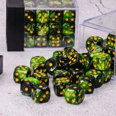 (Grass Green+Black) 12mm D6 block of 36 dice | Gear Gaming Fayetteville