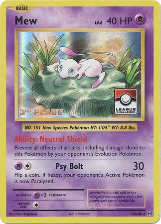Mew (53/108) (League Promo 3rd Place) [XY: Evolutions] | Gear Gaming Fayetteville